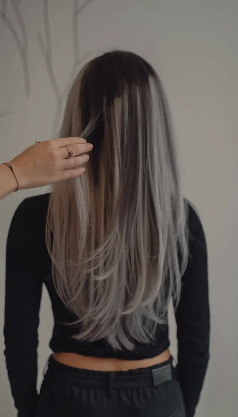 trending hair colors for winter 2025 Dimensional Silver Layers