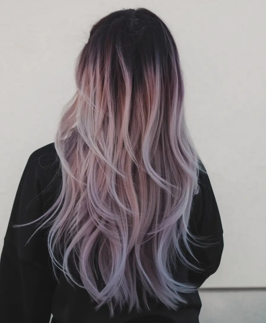 trending hair colors for winter 2025 Amethyst Fade with Depth