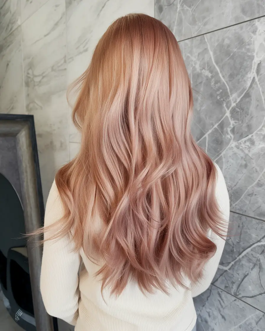 trending hair colors for winter 2025 Soft Rosewood Blonde