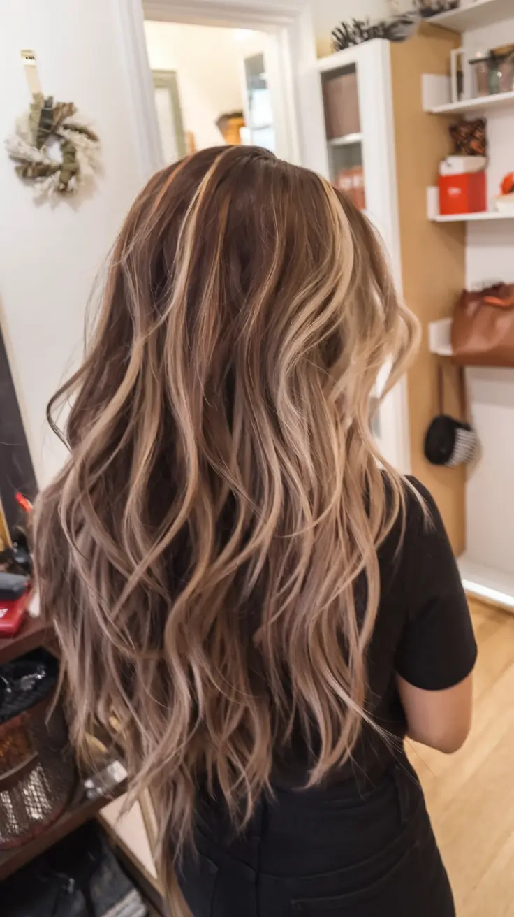 trending hair colors for winter 2025 Sun-Kissed Chestnut Balayage