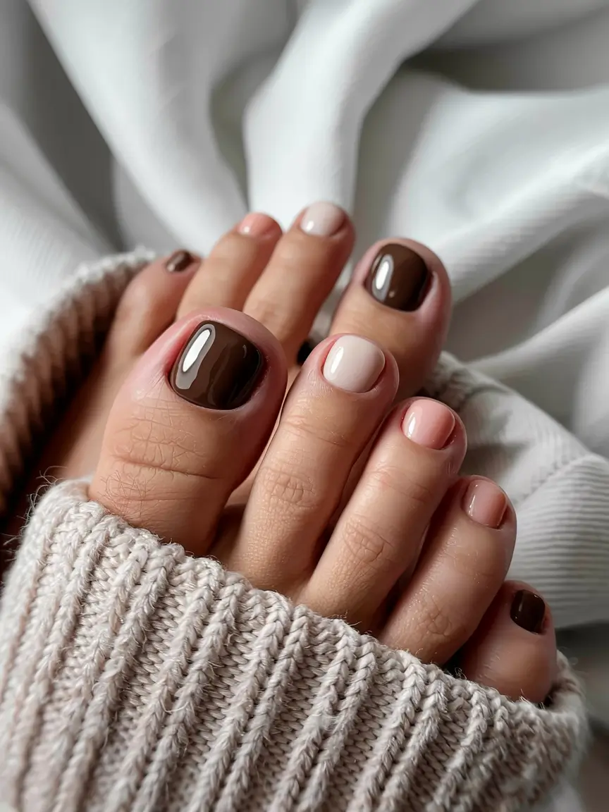 fall toe nails Mocha Gradient Harmony