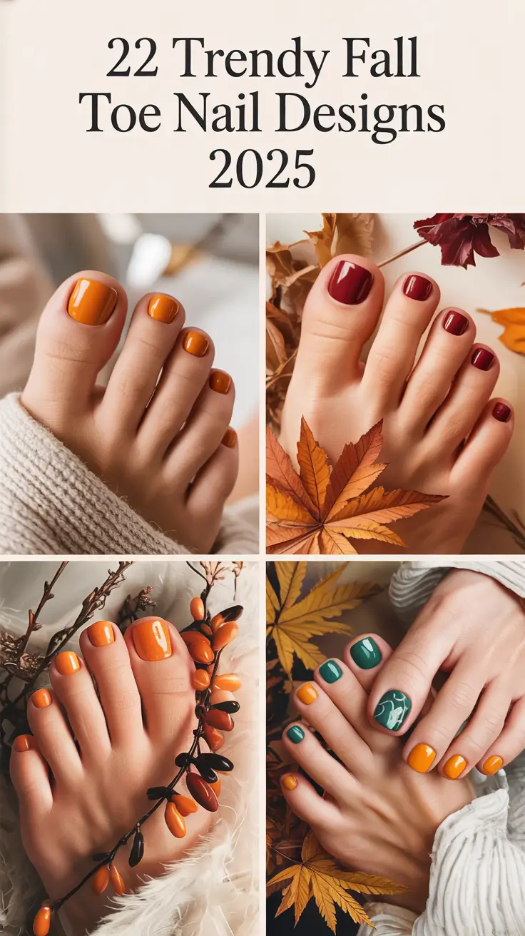 Trendy Fall Toe Nail Designs 2025: Fresh Colors & Pedicure Ideas for Autumn