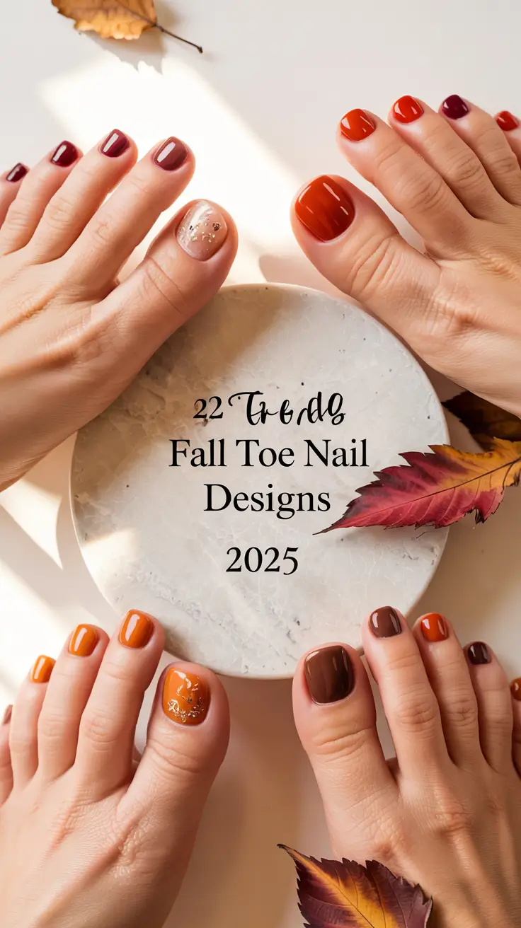 Trendy Fall Toe Nail Designs 2025: Fresh Colors & Pedicure Ideas for Autumn