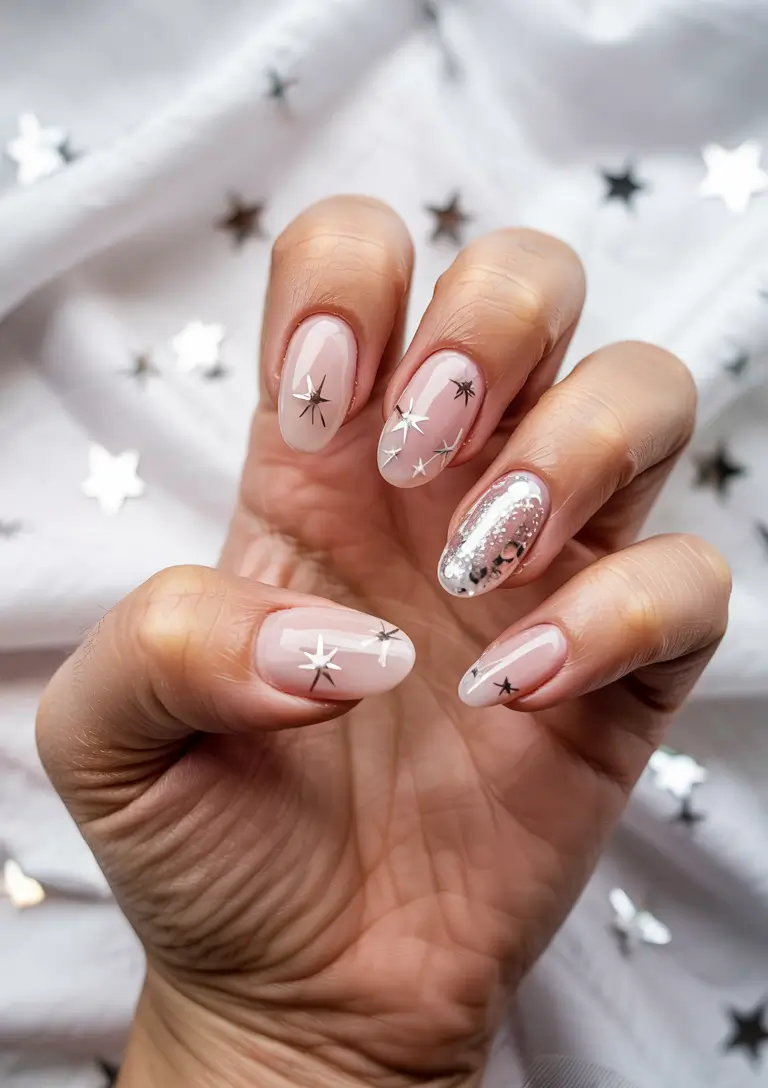 fall winter nails 2025 starry night magic