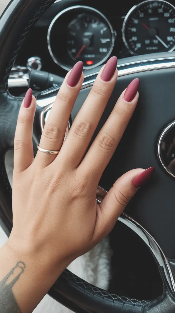 fall winter nails design simple Mauve Velvet Matte