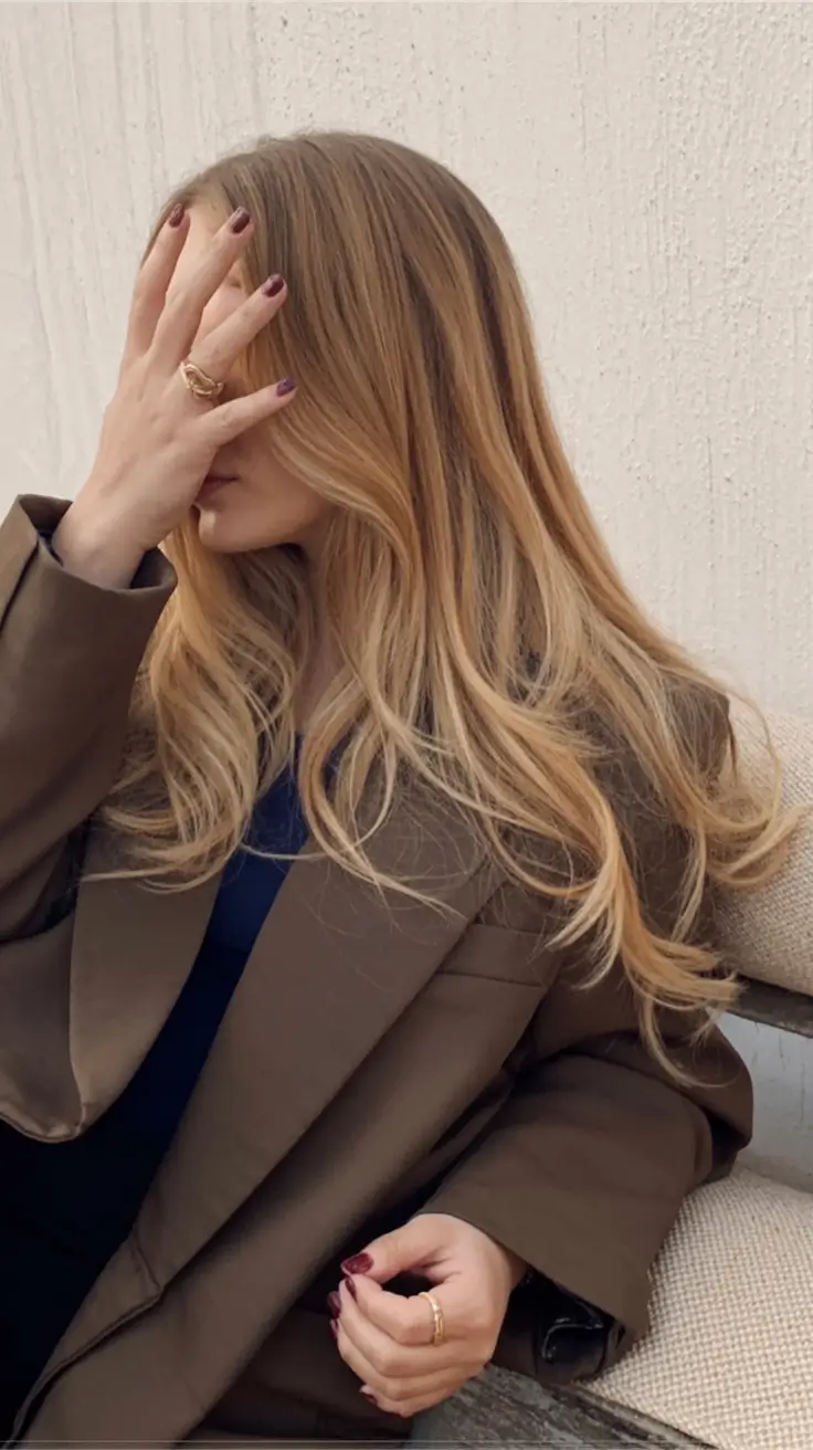 Winter 2025-2026 Balayage Hair Color Ideas Golden Sand Balayage