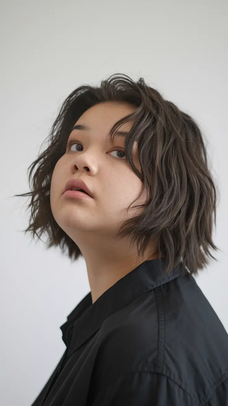 haircuts for plus size women Short Textured Cut with Tousled Waves