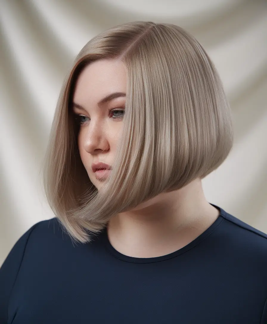 haircuts for plus size women Polished Angled Bob