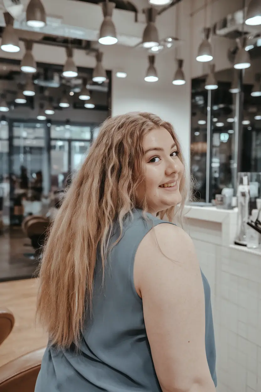 haircuts for plus size women Long Textured Waves