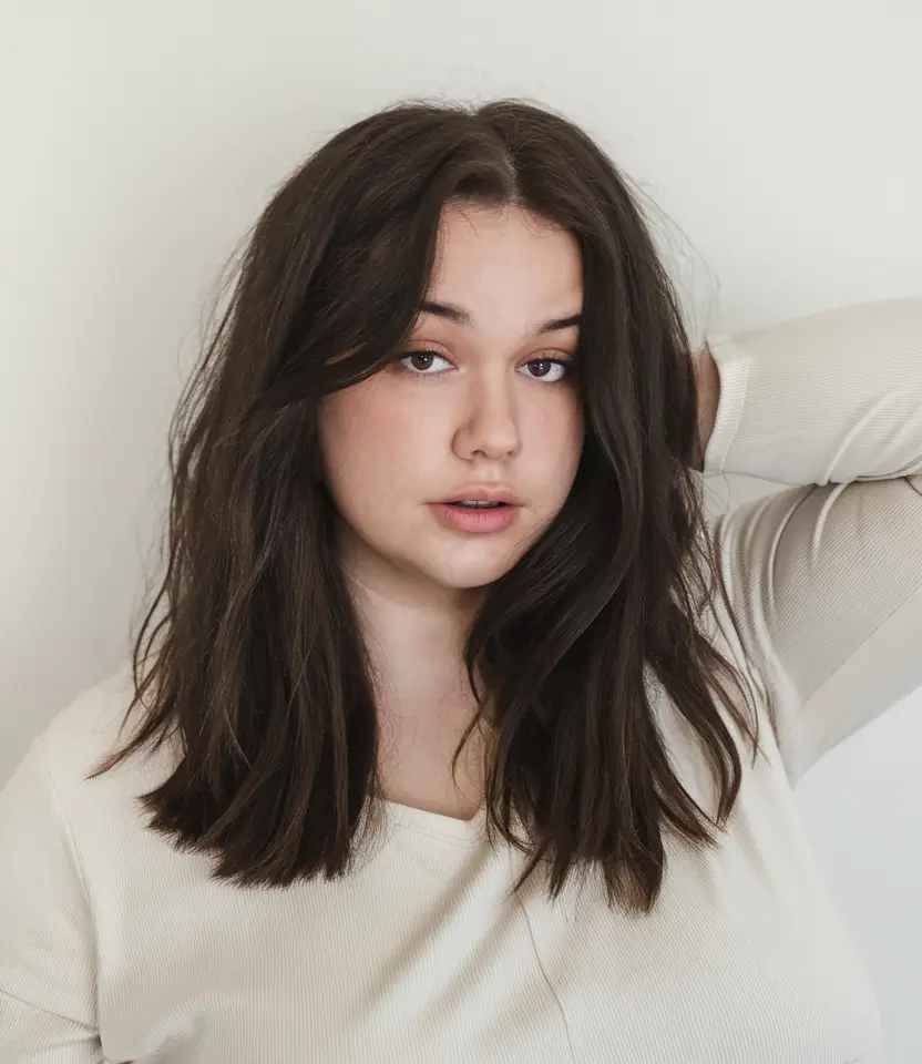 haircuts for plus size women Textured Midlength Cut