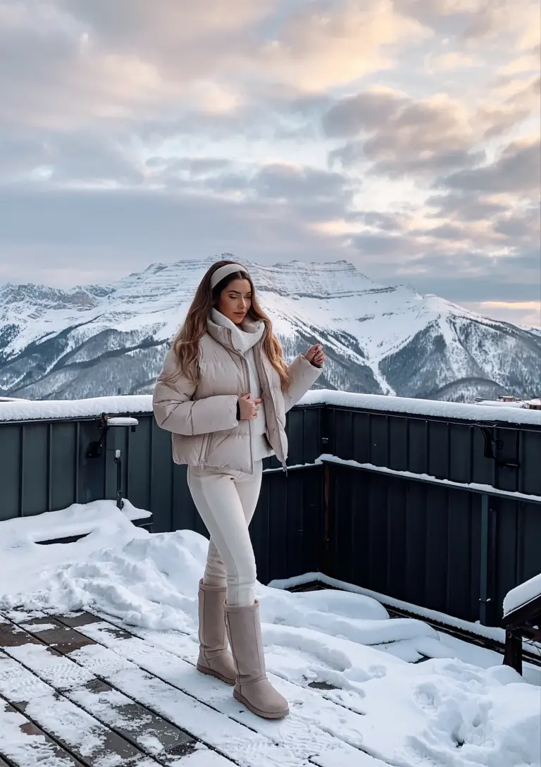 winter outfits for women 2025 2026 Snowy White Dream