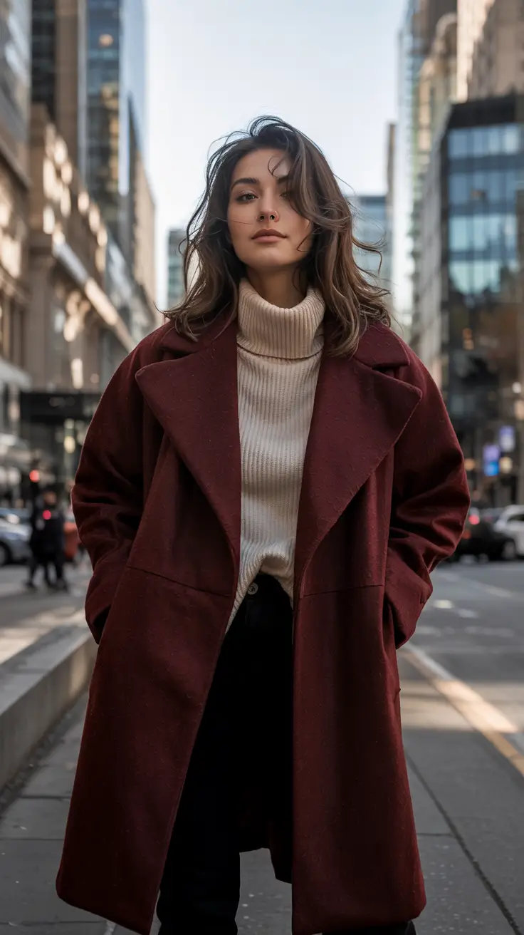 winter outfits for women 2025 2026 Burgundy City Energy