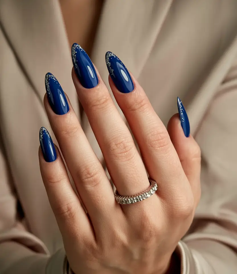 acrylic nails color ideas winter Royal Sapphire Drama
