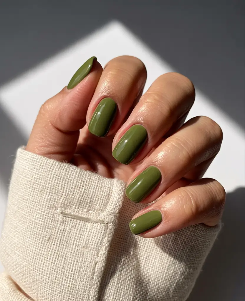 short-acrylic-nails-winter-design-Olive-Minimalism