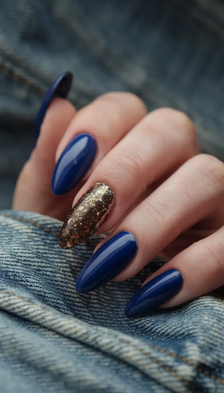 nails acrylic almond design winter Midnight Cocoa Luxe