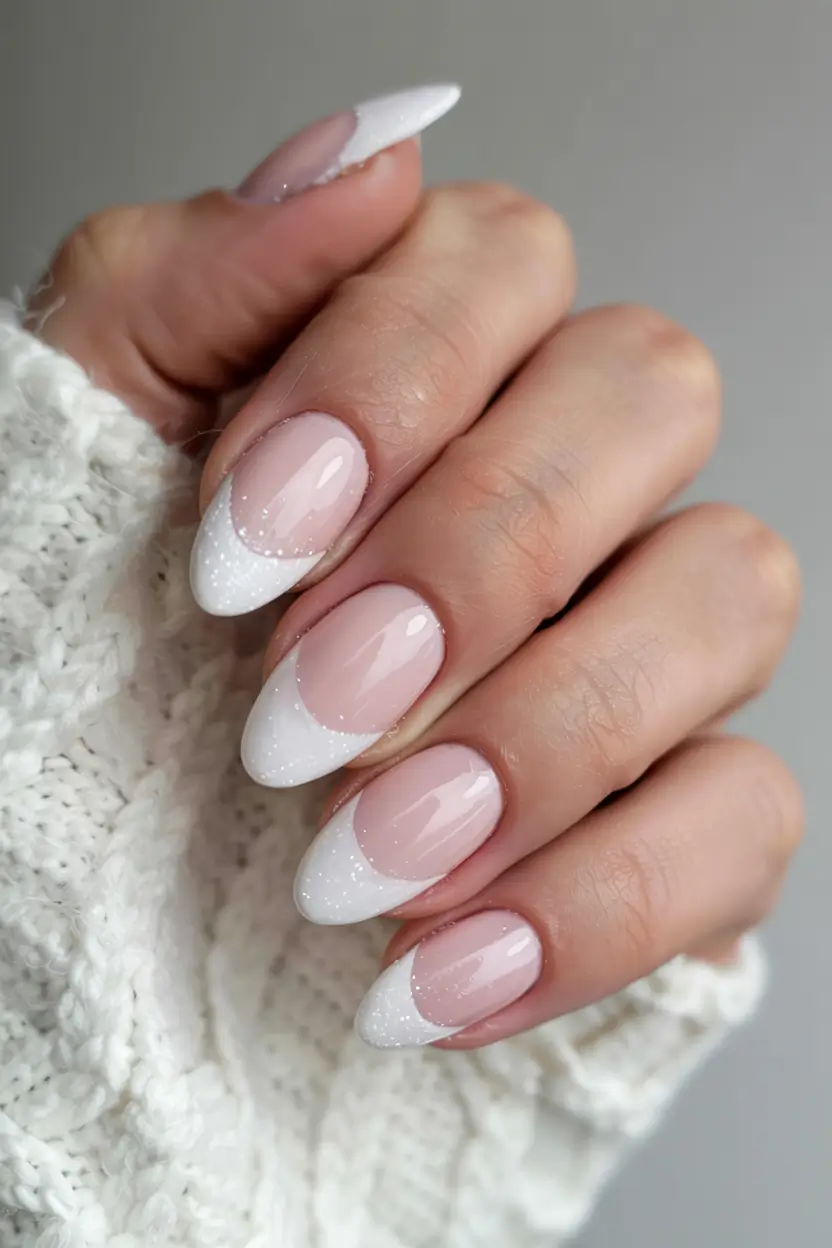 nails almond design french Frosted French Perfection