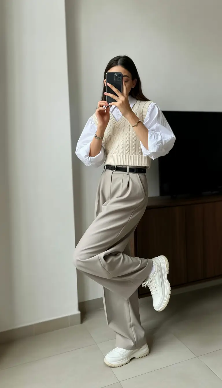 basic outfits ideas for women 2026 Smart Layers and Preppy Cool