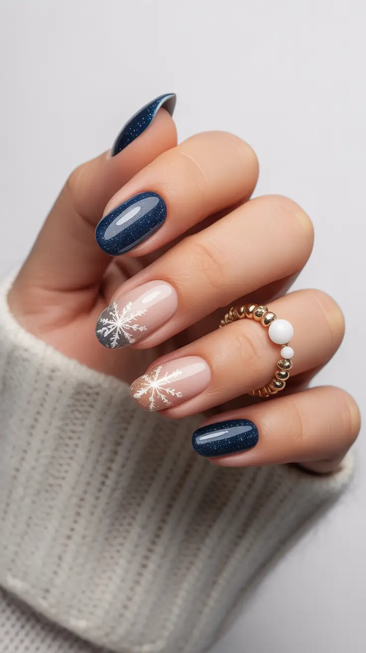 blue christmas nails winter Winter Glow