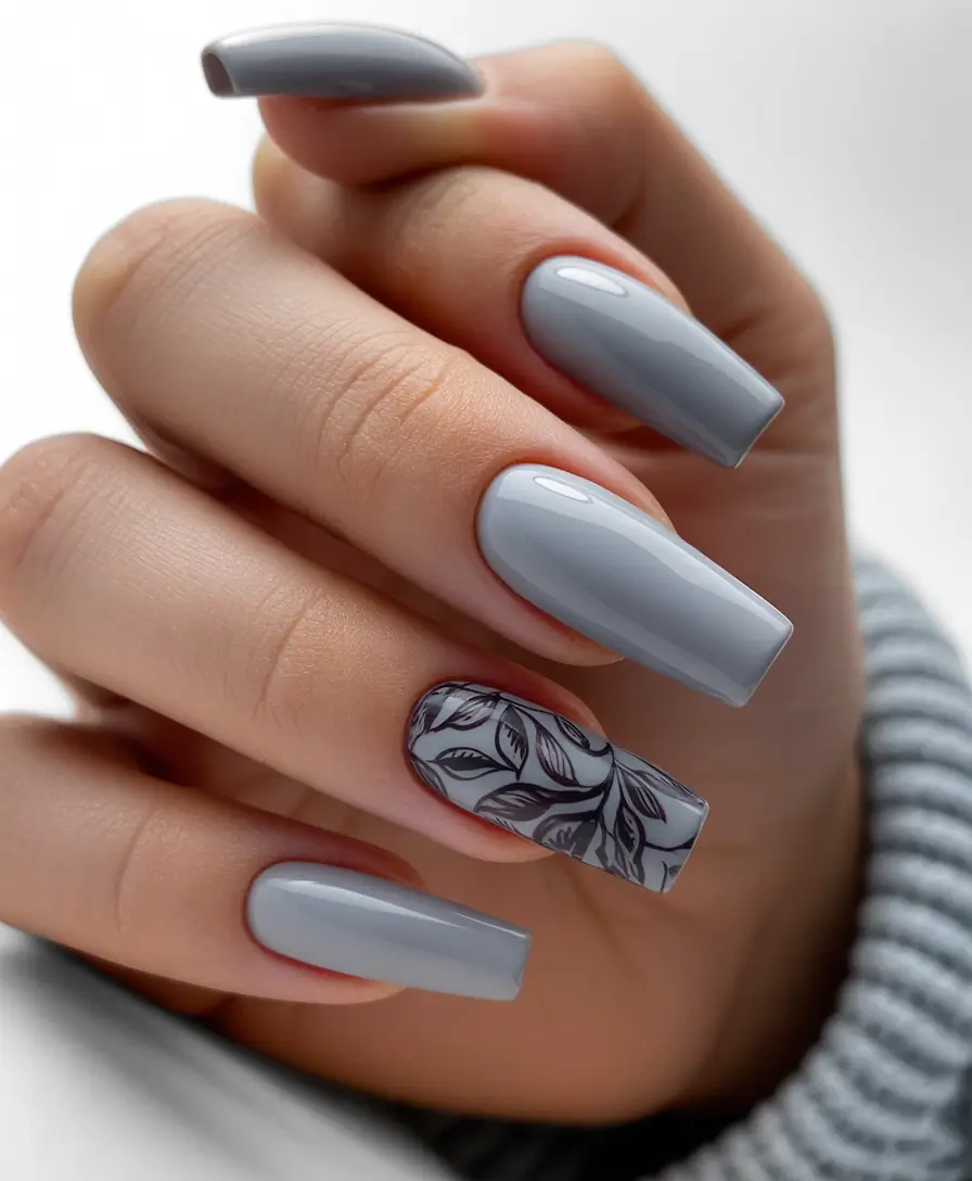 blue christmas nails winter Steel Petals