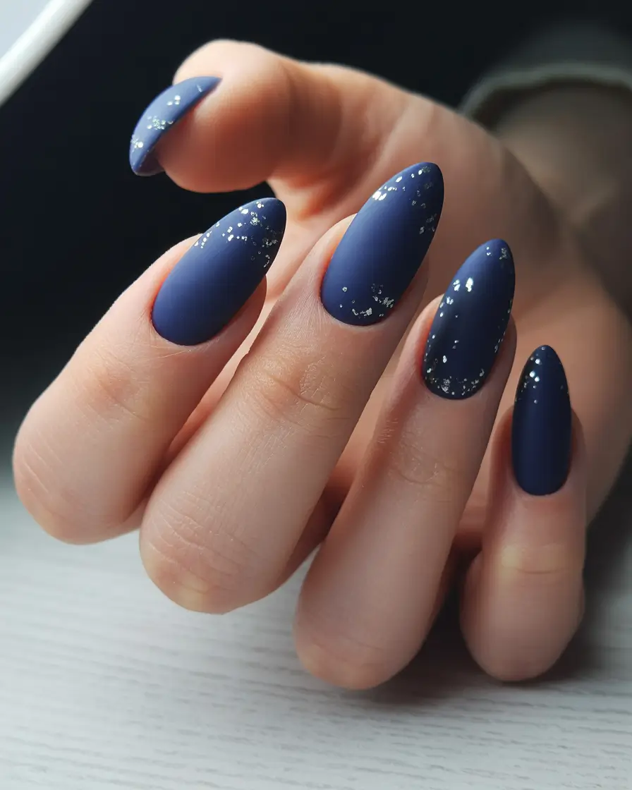 Best Blue Nails Christmas 2025 Velvet Frost