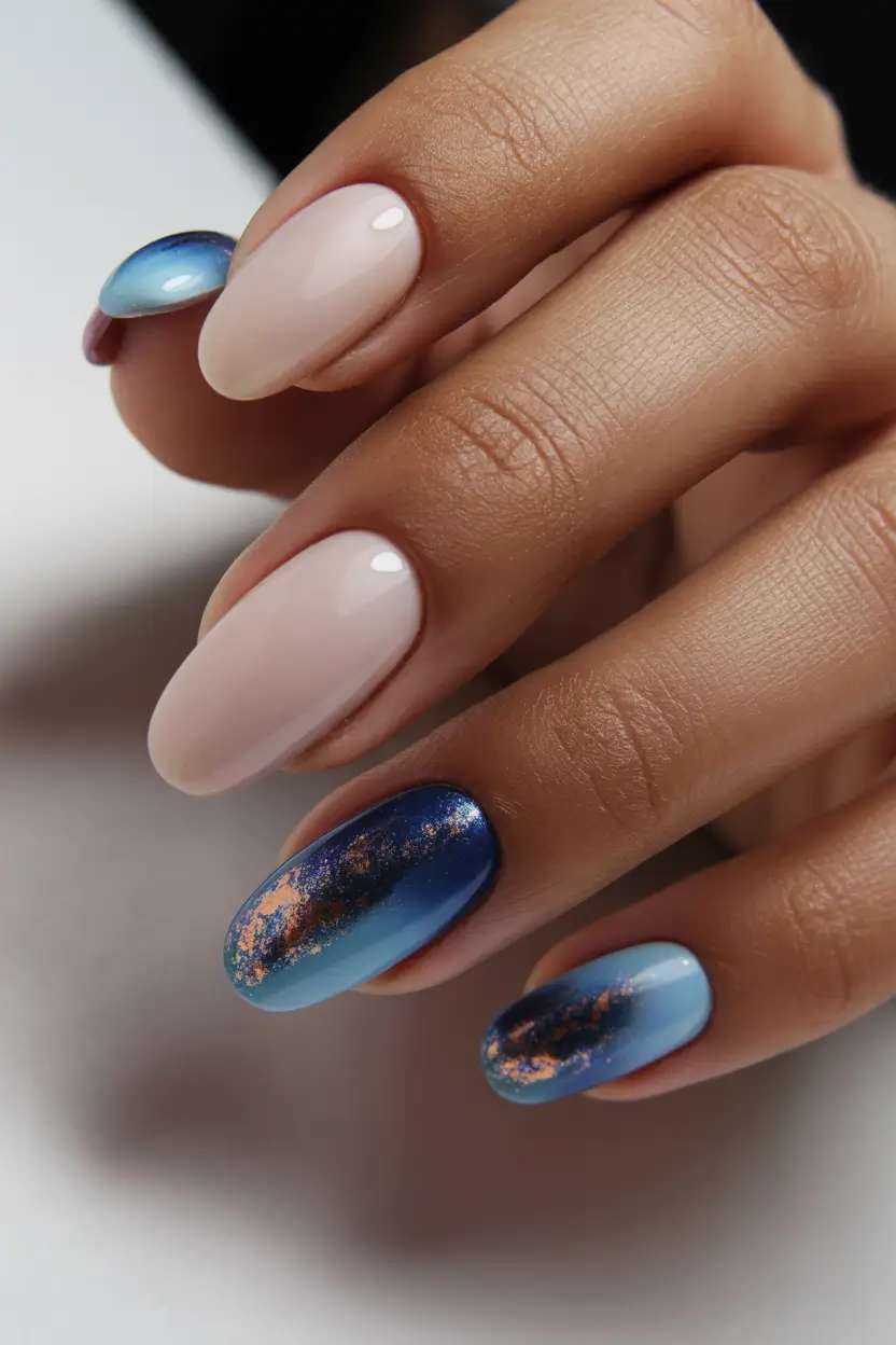 blue christmas nails winter Sky Kissed