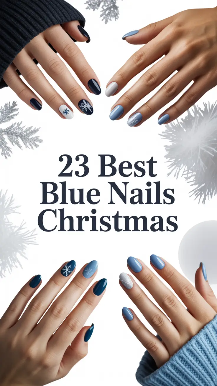 Best Blue Nails Christmas 2025: Sparkly Winter Nail Designs & Icy Holiday Inspo
