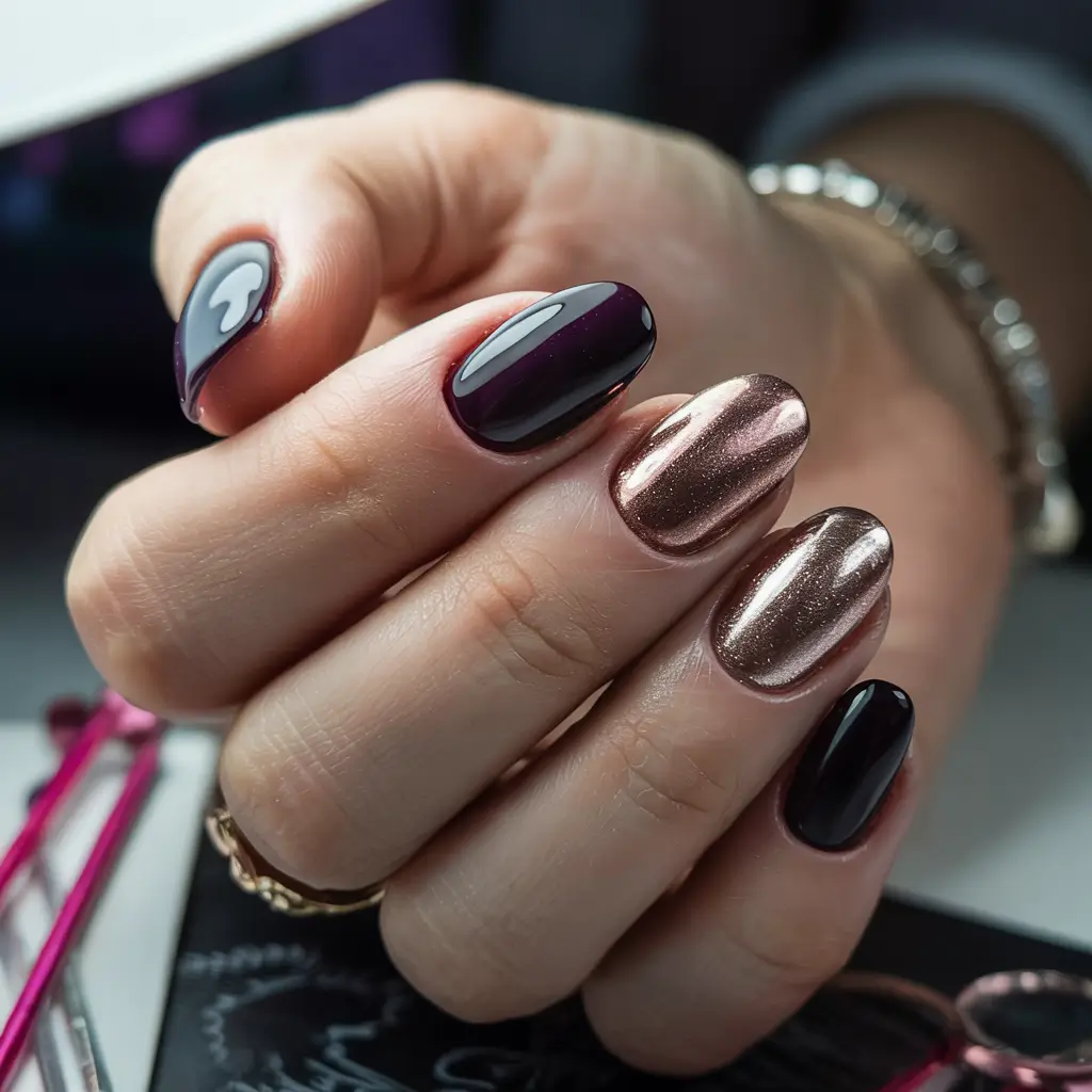 best winter nail colors 2025 Bronzed Plum Harmony