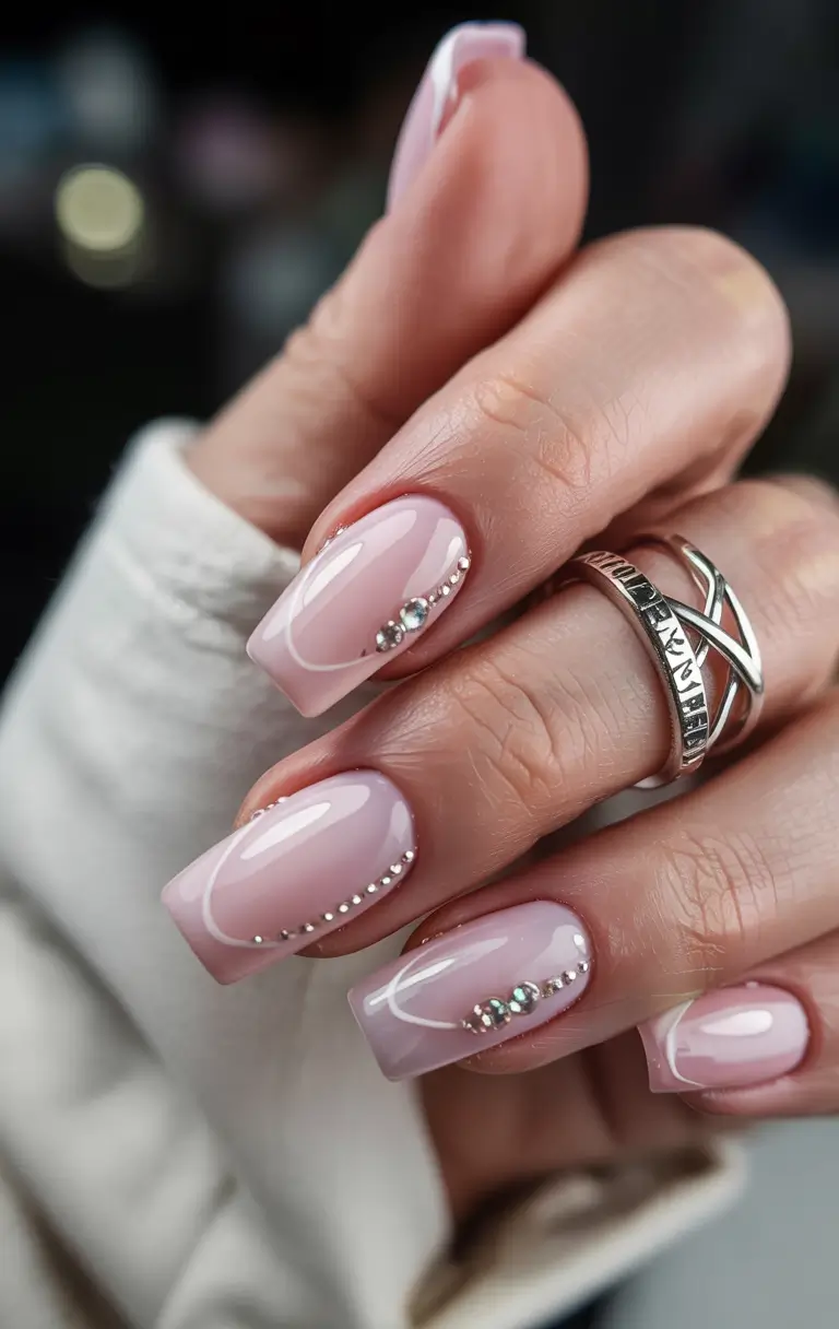 best winter nail colors 2025 Crystal Blush Perfection