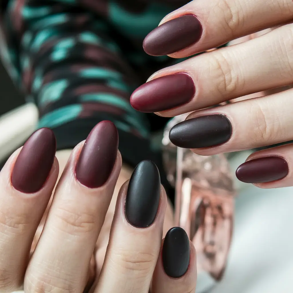 best winter nail colors 2025 Matte Mulberry Mood