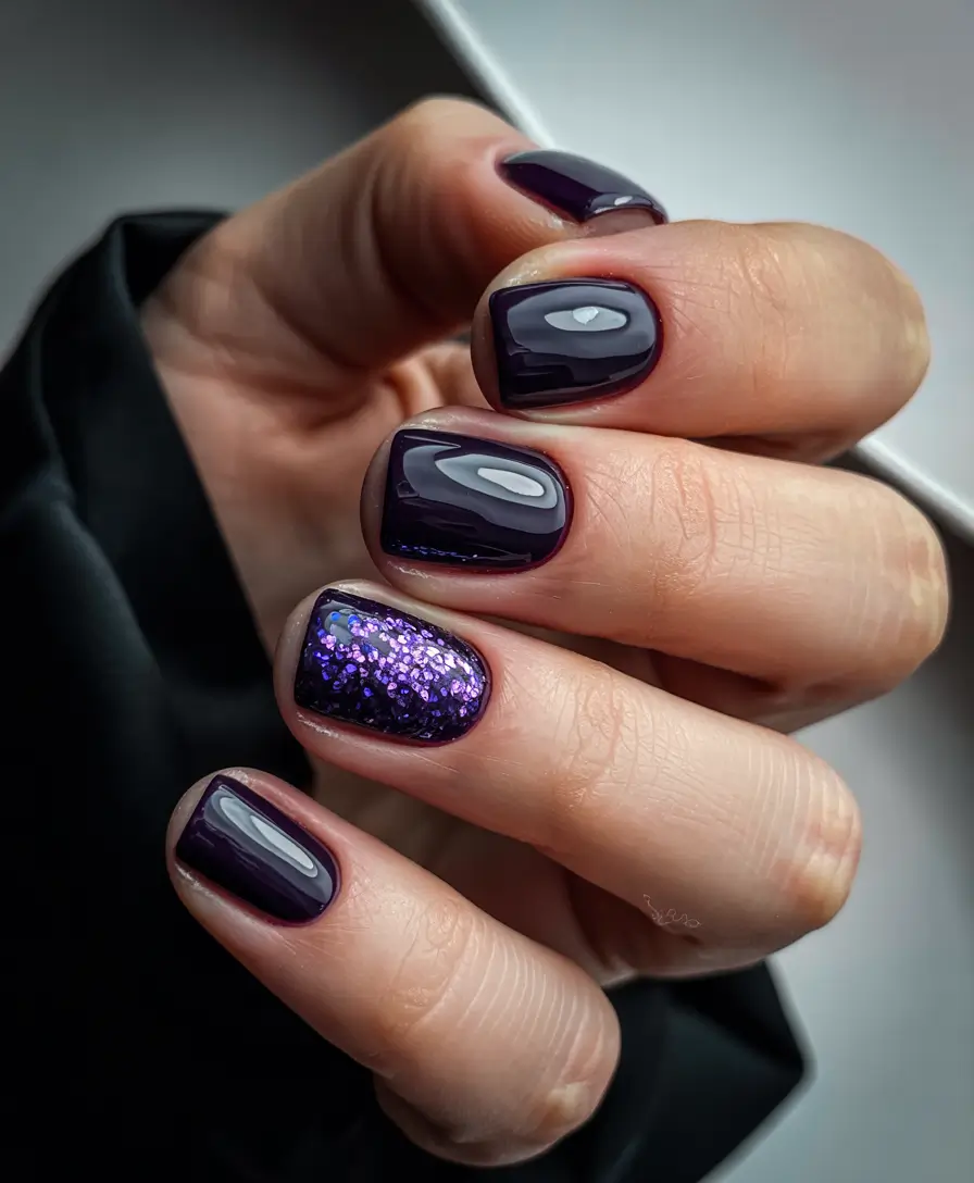 best winter nail colors 2025 midnight plum spark