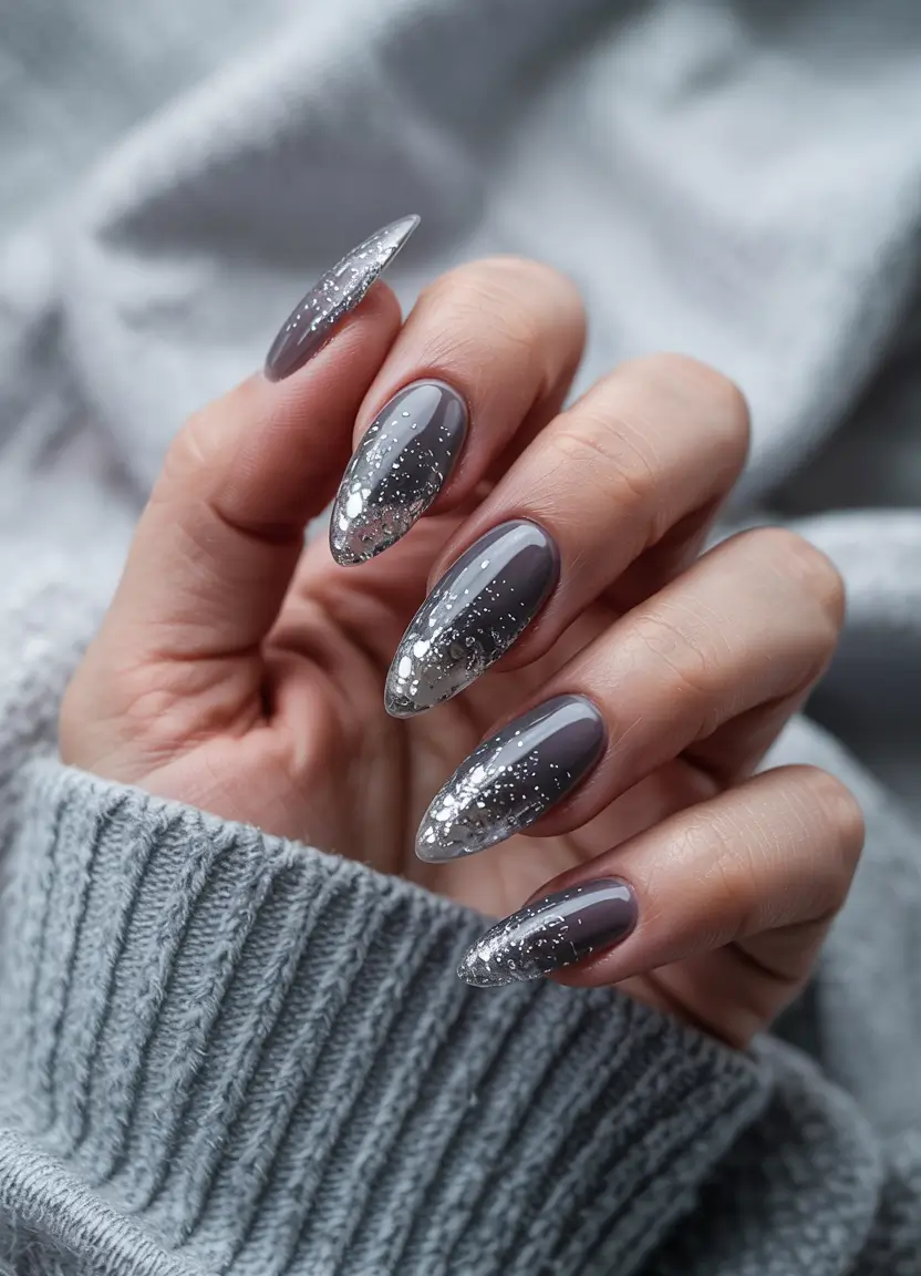 best winter nail colors 2025 Frosted Silver Mirage