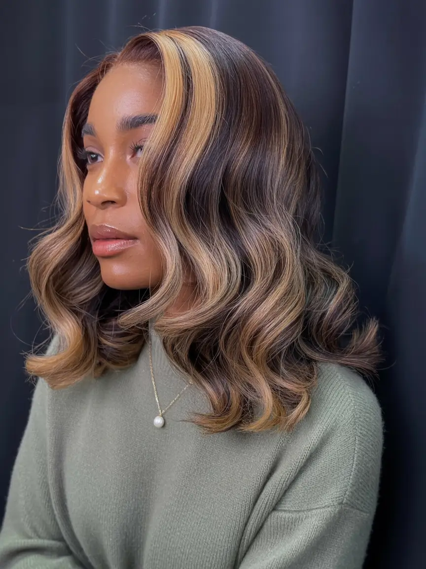 hair colors for black women dark skin Caramel Ribboned Curls