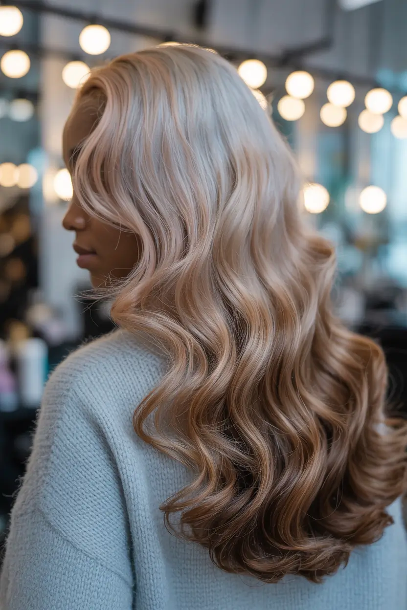 hair colors for black women 2025 Champagne Blonde Luxe