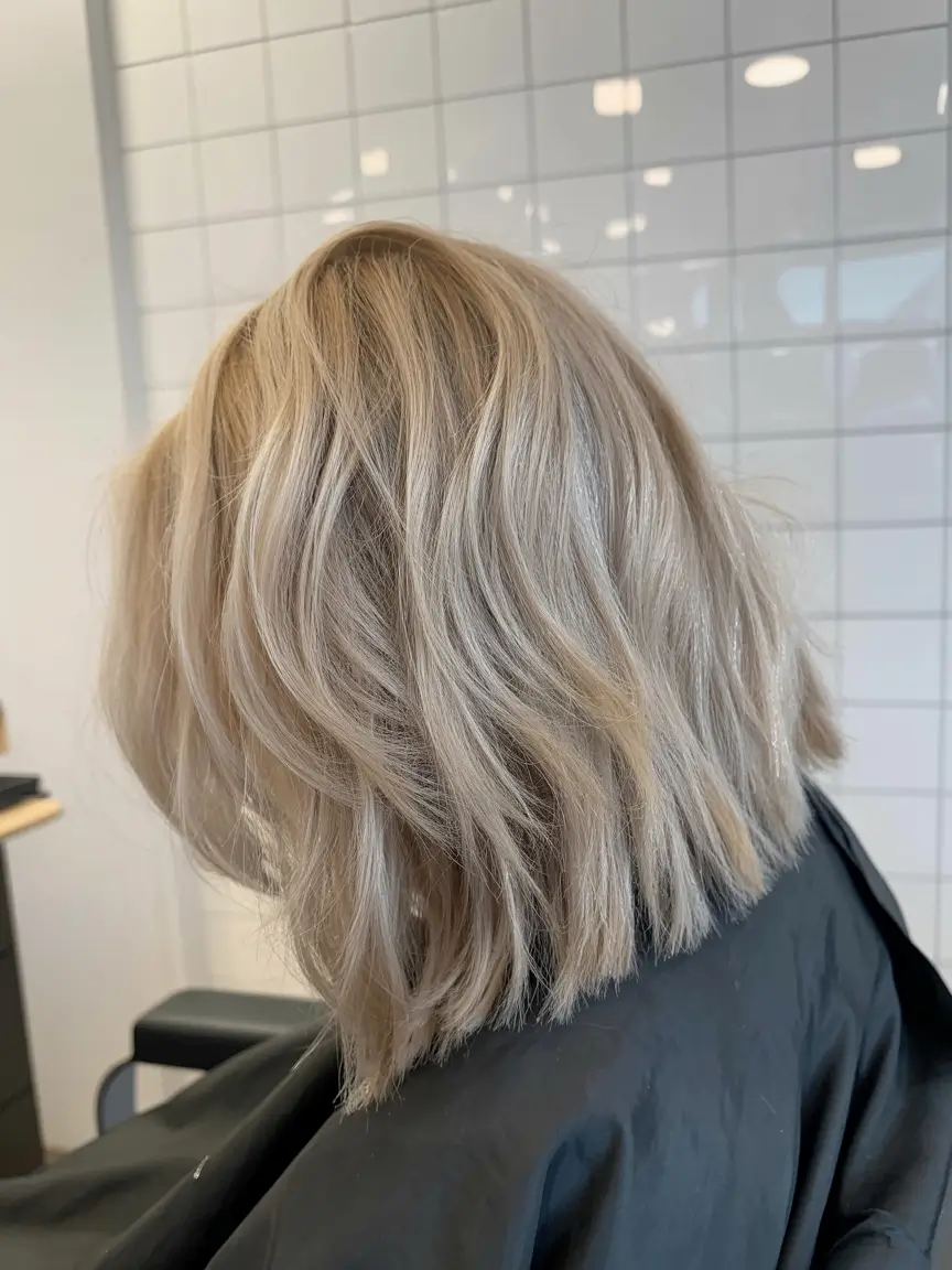 winter hair colors for blondes Textured Icy Short Cut