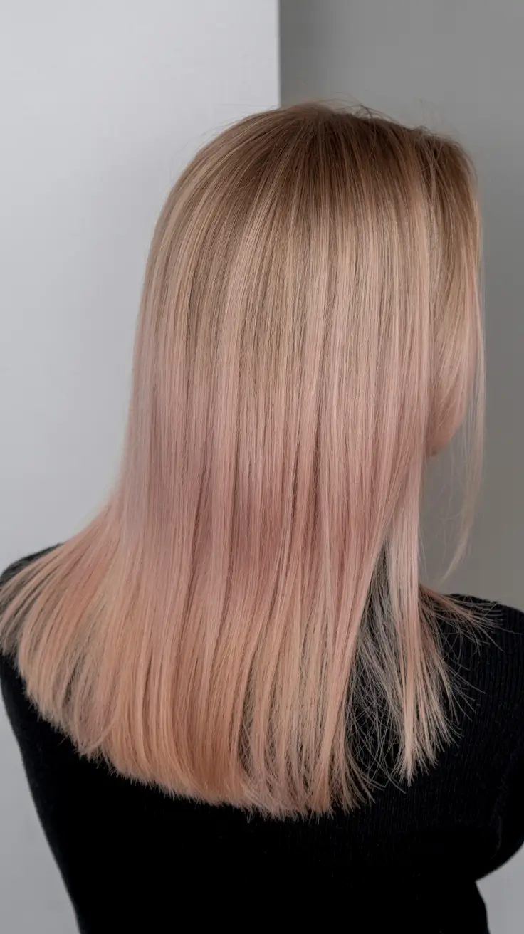winter hair colors for blondes Rose Blonde with Pastel Glow
