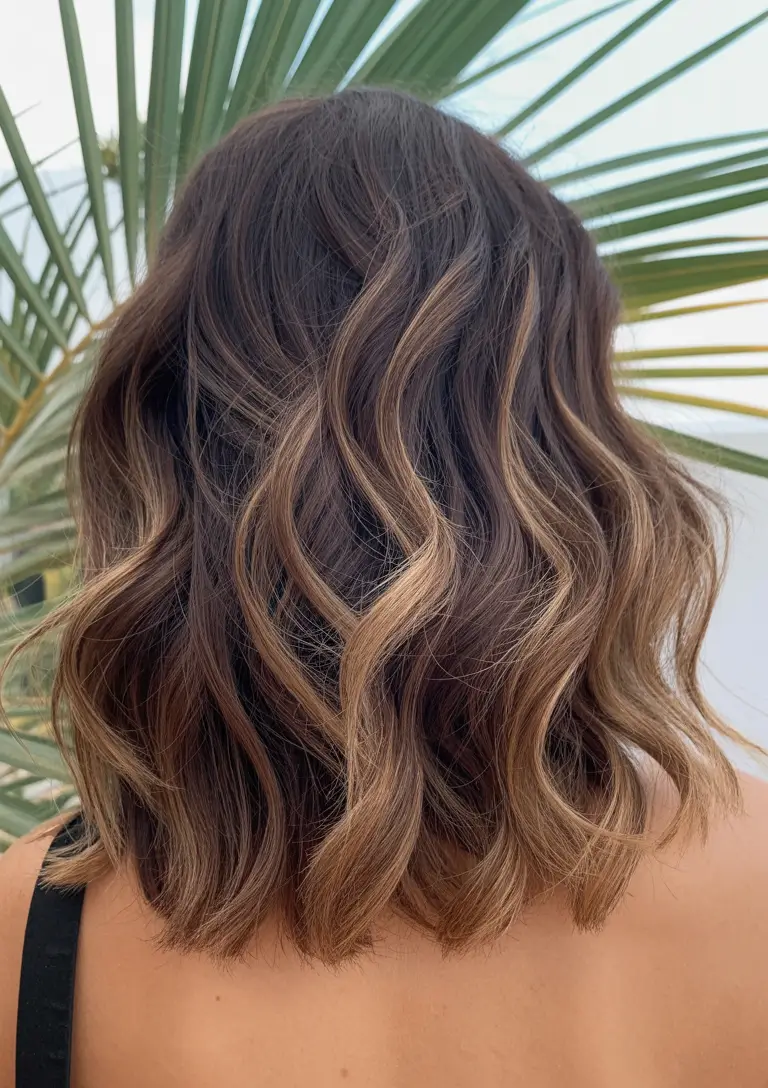 Brown Hair Color Ideas Winter 2025-2026 Bronzed Wavy Bob