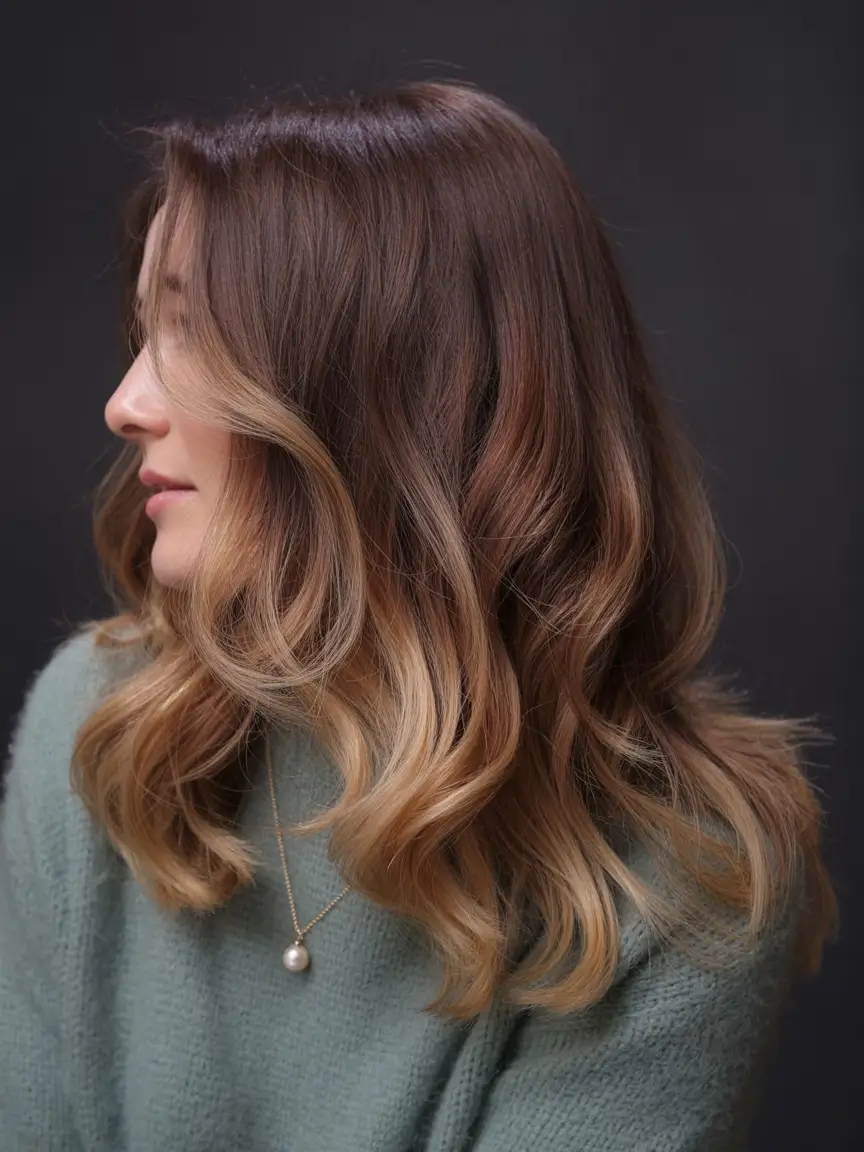 Brown Hair Color Ideas Winter 2025-2026 Soft Honey Balayage
