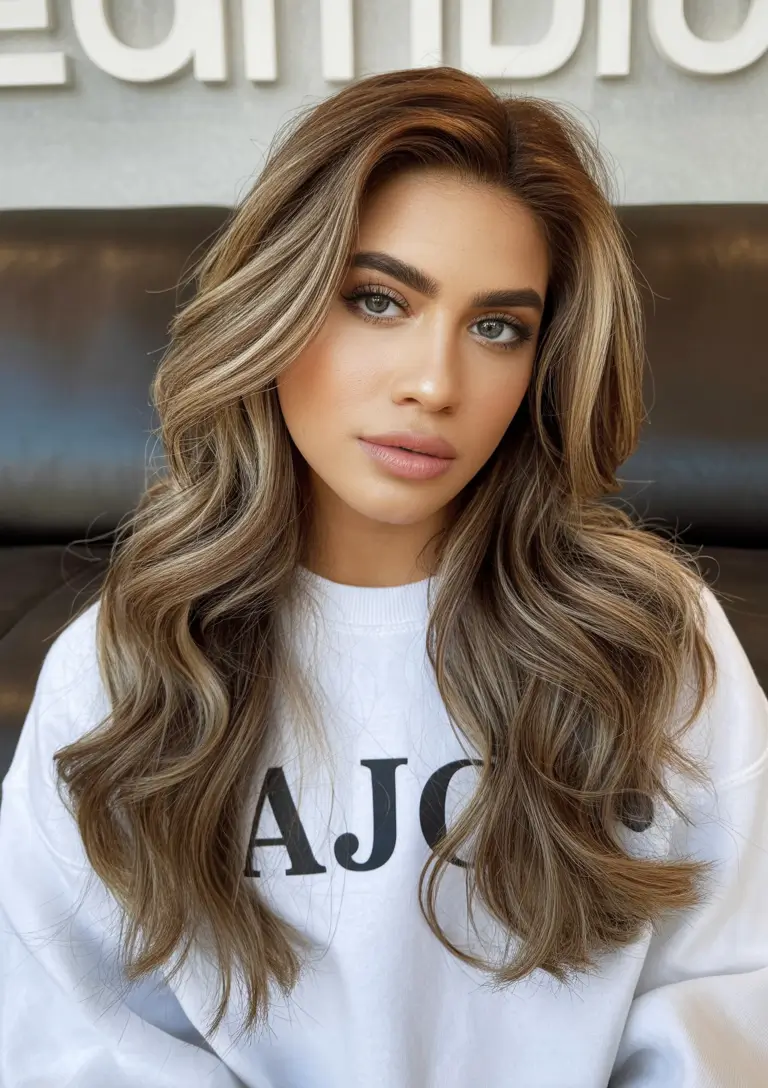 Brown Hair Color Ideas Winter 2025-2026 Bronde Elegance with Defined Highlights