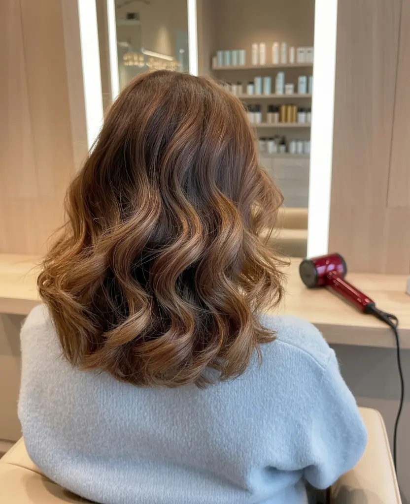 Brown Hair Color Ideas Winter 2025-2026 Soft Auburn-Tinted Brunette Bob