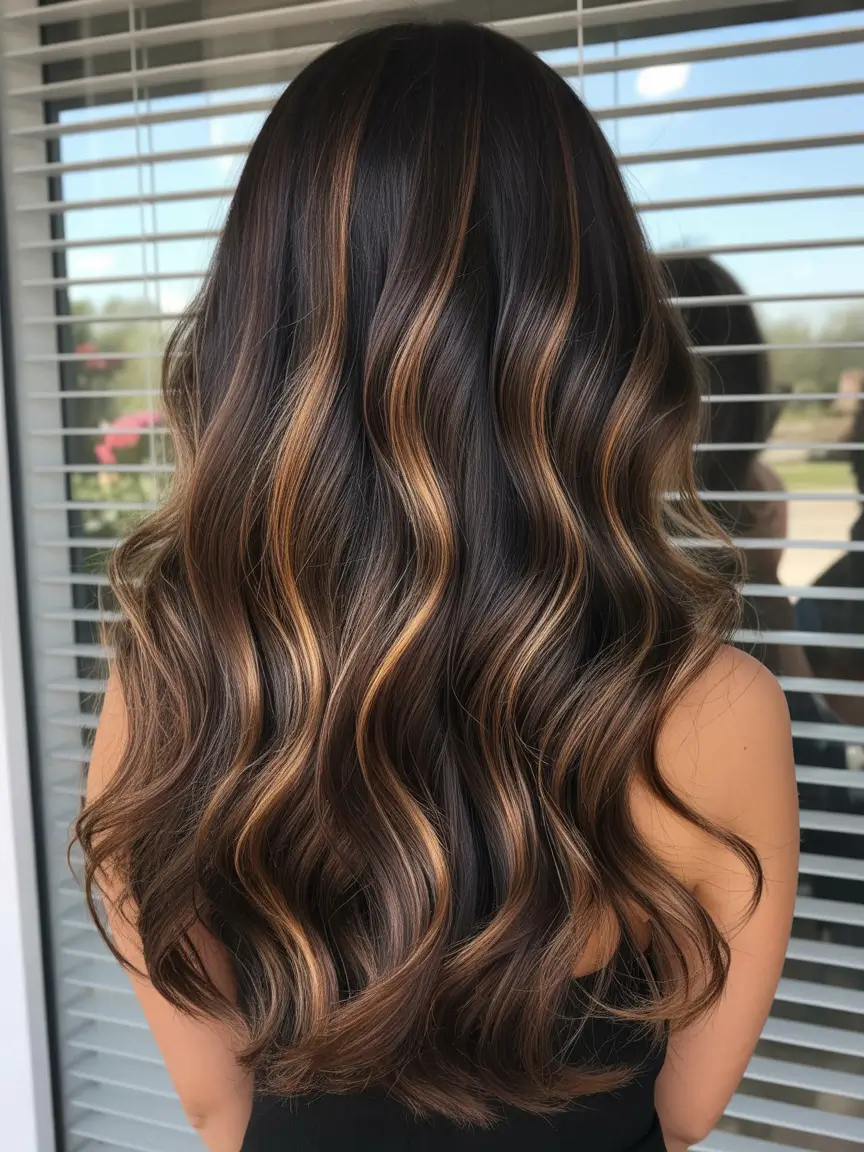 Brunette Hair Color Ideas Winter 2025-2026 Golden Mocha Balayage