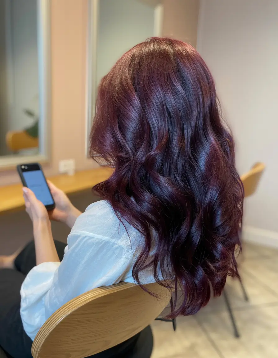 Brunette Hair Color Ideas Winter 2025-2026 Plum Shine Brunette