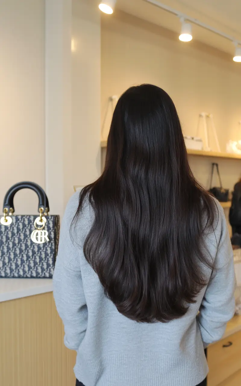 winter hair colors for brunettes dark Glossy Brunette With Subtle Flow