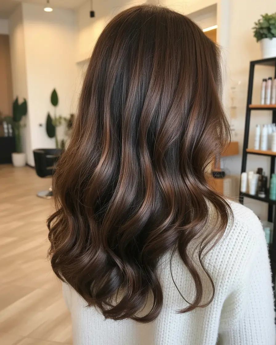 Balayage caramel highlights Balayage Caramel Ribbons on Medium Brunette