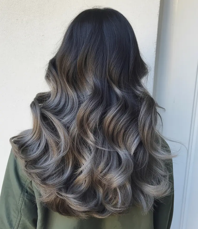 Balayage fall dark brown 2025 Cool Brunette Balayage With Ashy Ends