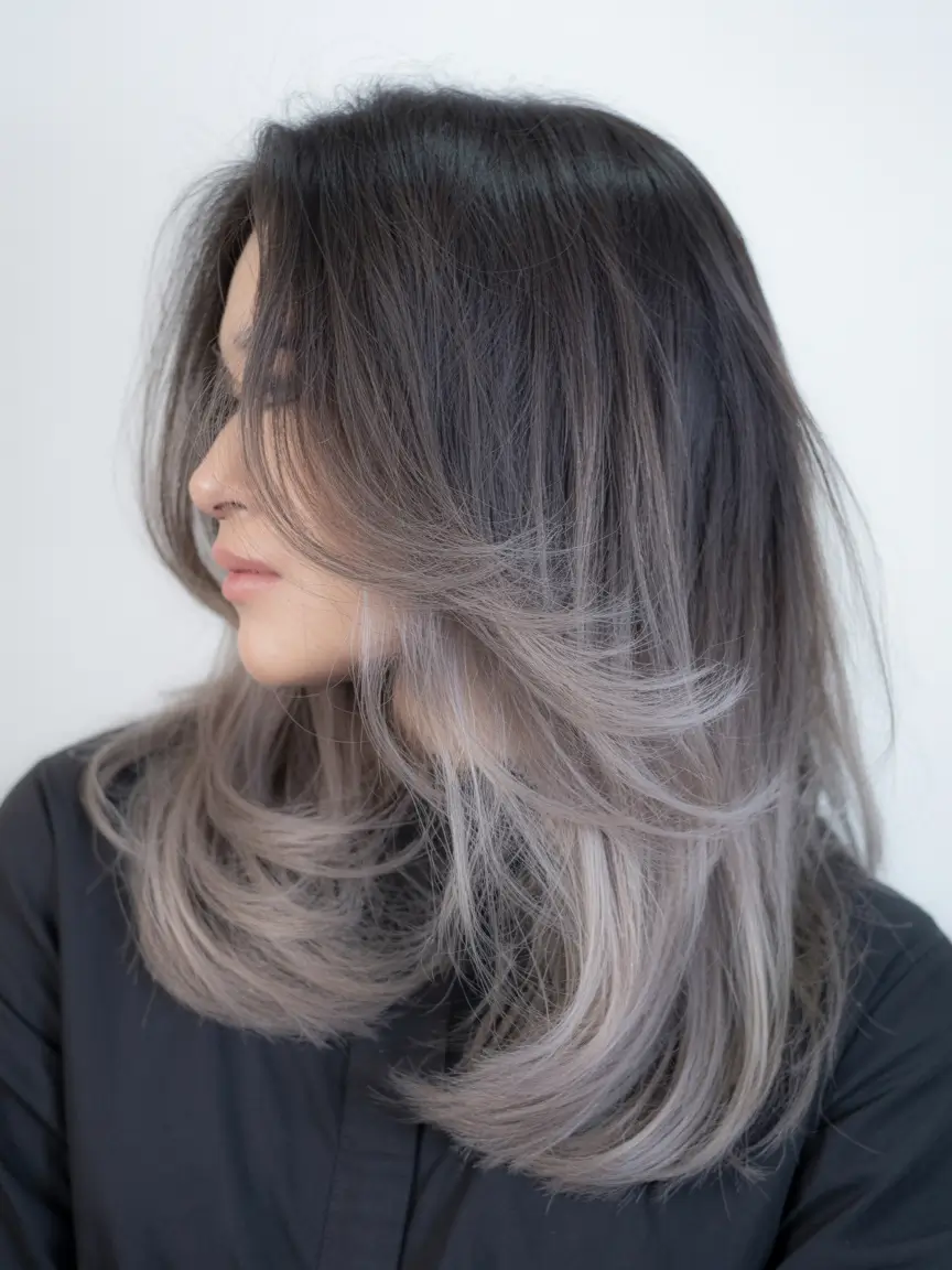 Brunette Hair Color Ideas Winter 2025-2026 Frosted Brunette Layers