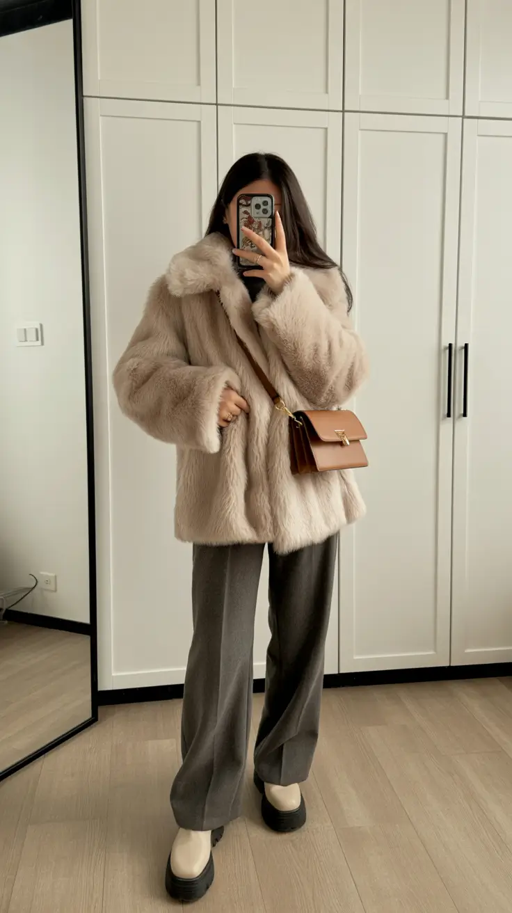 casual outfits for women 2026 Soft Glamour for Cold Days