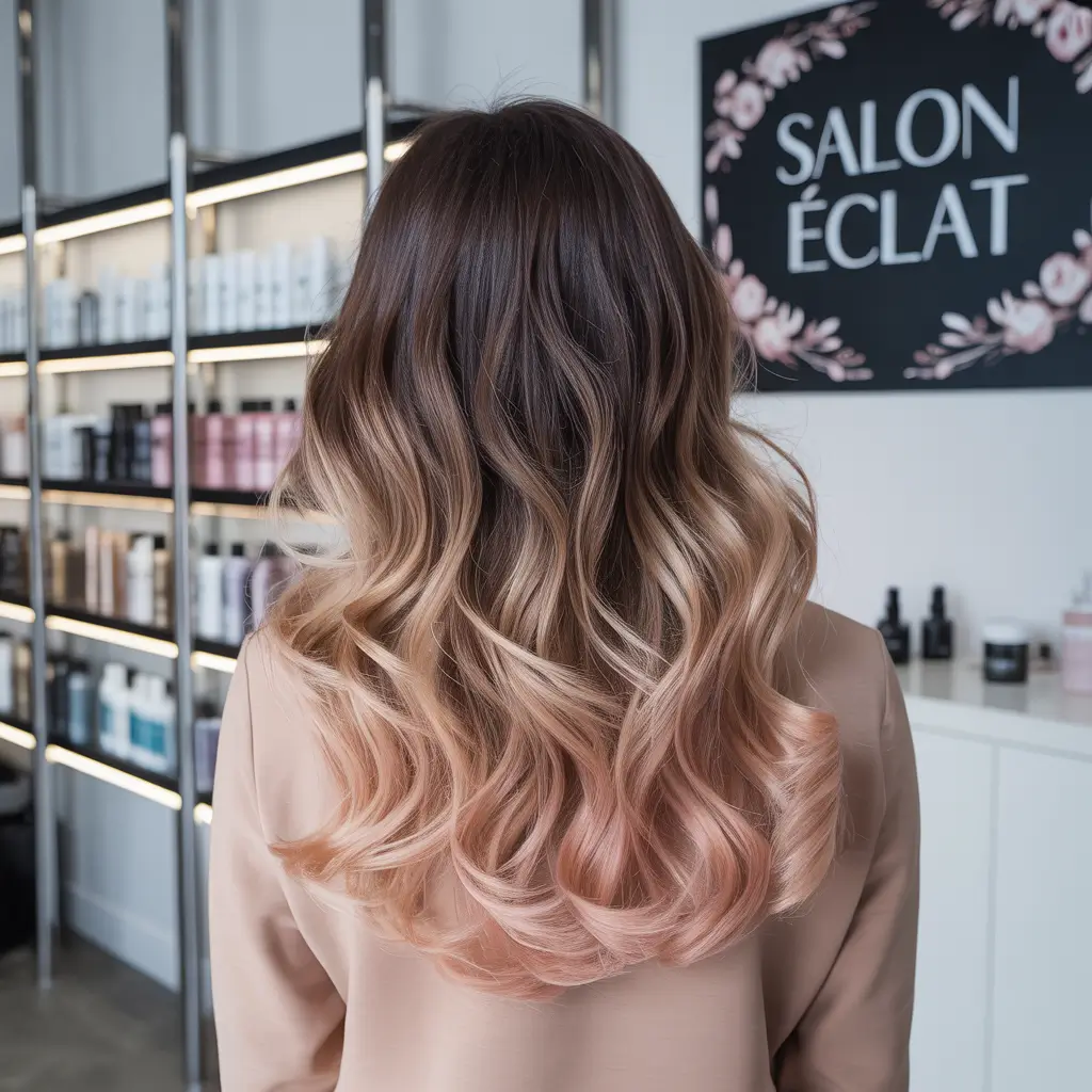 light hair colors for deep winter Soft Brunette with Blush Blonde Ombre