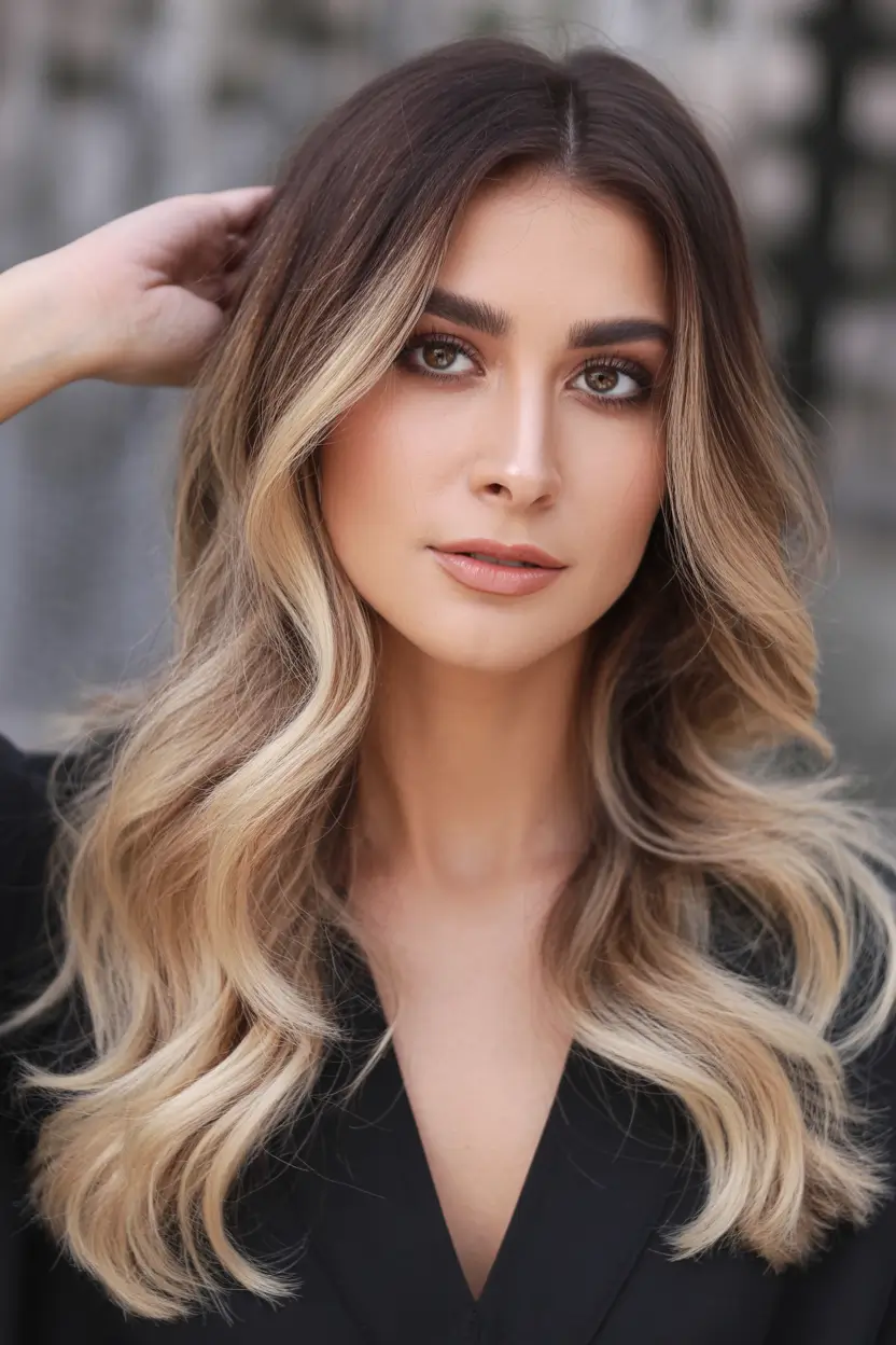 deep winter hair colors blonde Blonde Contour with Dark Roots