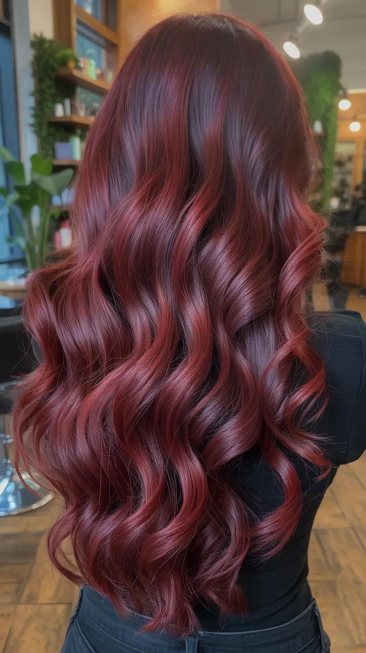 deep winter hair colors blonde Velvet Burgundy Waves