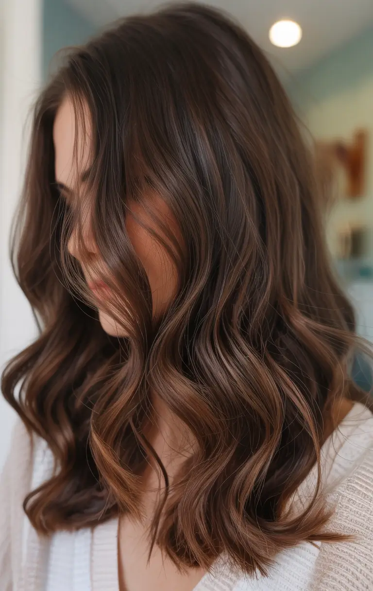 deep winter hair dye colors Dark Mocha Layers with Espresso Depth